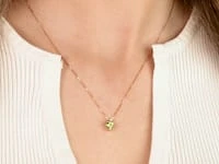 Heart Shaped Peridot Necklace in 10K Yellow Gold