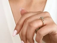 Diamond Cluster Ring 10K Yellow and White Gold (0.16 ct tw)