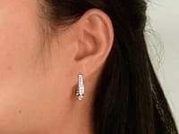 Channel-Set Diamond J-Hoop Earrings in 10K White Gold (0.75 ct tw)