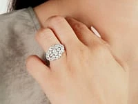 Lab Grown Diamond Cluster Ring 14K White Gold (1.75 ct tw)