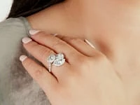 Lab Grown Diamond Cluster Ring 14K White Gold (3.51 ct tw)