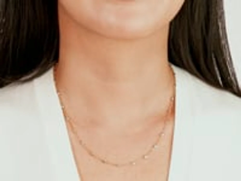 Diamond Cut Beaded Necklace in 10K Italian Yellow and White Gold