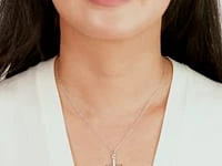 Tube Cross Pendant in 10K Italian White Gold