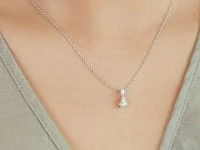 Pear Shape Lab Grown Diamond Necklace in 14K White Gold (0.70 ct tw)