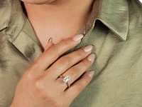 Lab Grown Emerald Cut Diamond Engagement Ring 14K White Gold