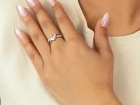 10K Yellow and White Gold Diamond Cluster Ring (0.10 ct tw)