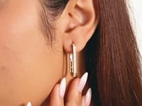 Long Hoop Diamond Earrings in 10K Yellow Gold (0.40 ct tw)