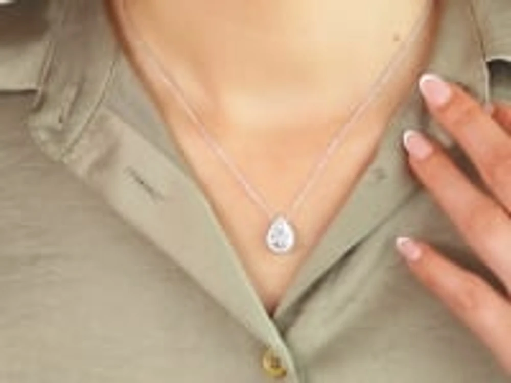 Pear Shape Lab Grown Diamond Pendant in 14K (1.20 ct tw)