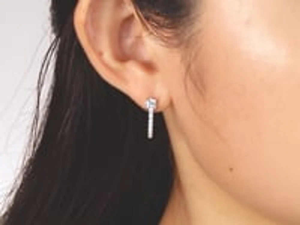 Lab Grown Diamond Hoop Earrings in 14K White Gold (0.75 ct tw)