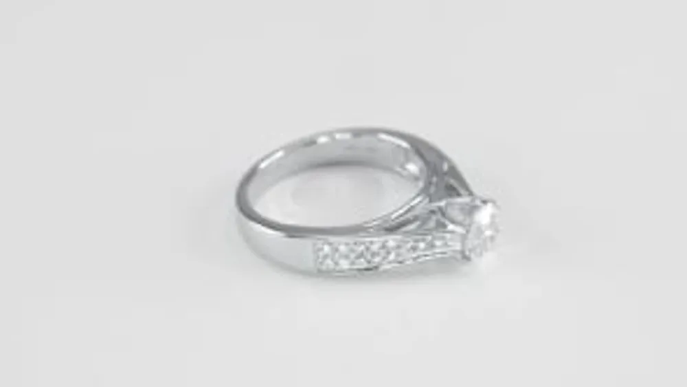 14K White Gold Diamond Engagement Ring (0.95 ct tw)