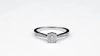 Diamond Cluster Ring 10K White Gold (0.15 ct tw)