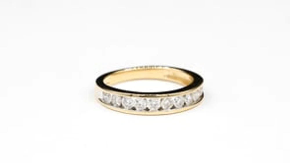 Channel Set Diamond Anniversary Ring 14K Yellow Gold (0.70 ct tw)