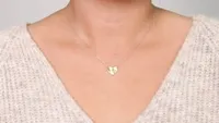 Heart Pendant Necklace With Open Rose Cut Out in 10K Yellow Gold