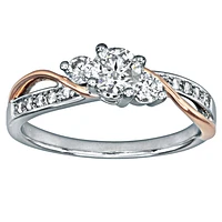 Diamond Engagement Ring 14K White and Rose Gold (0.62ct tw)