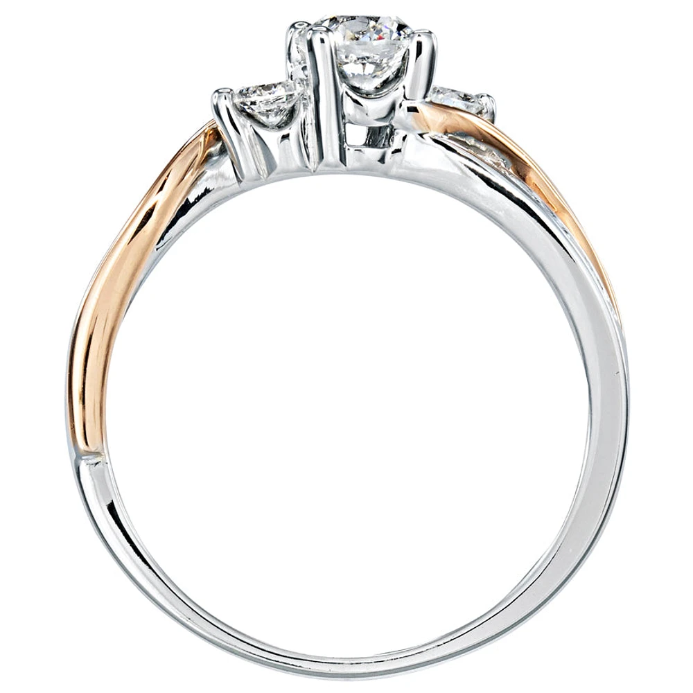 Diamond Engagement Ring 14K White and Rose Gold (0.62ct tw)