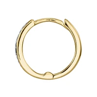 Micro Claw-Set Diamond Huggie Hoop Earrings in 10K Yellow Gold (0.05ct