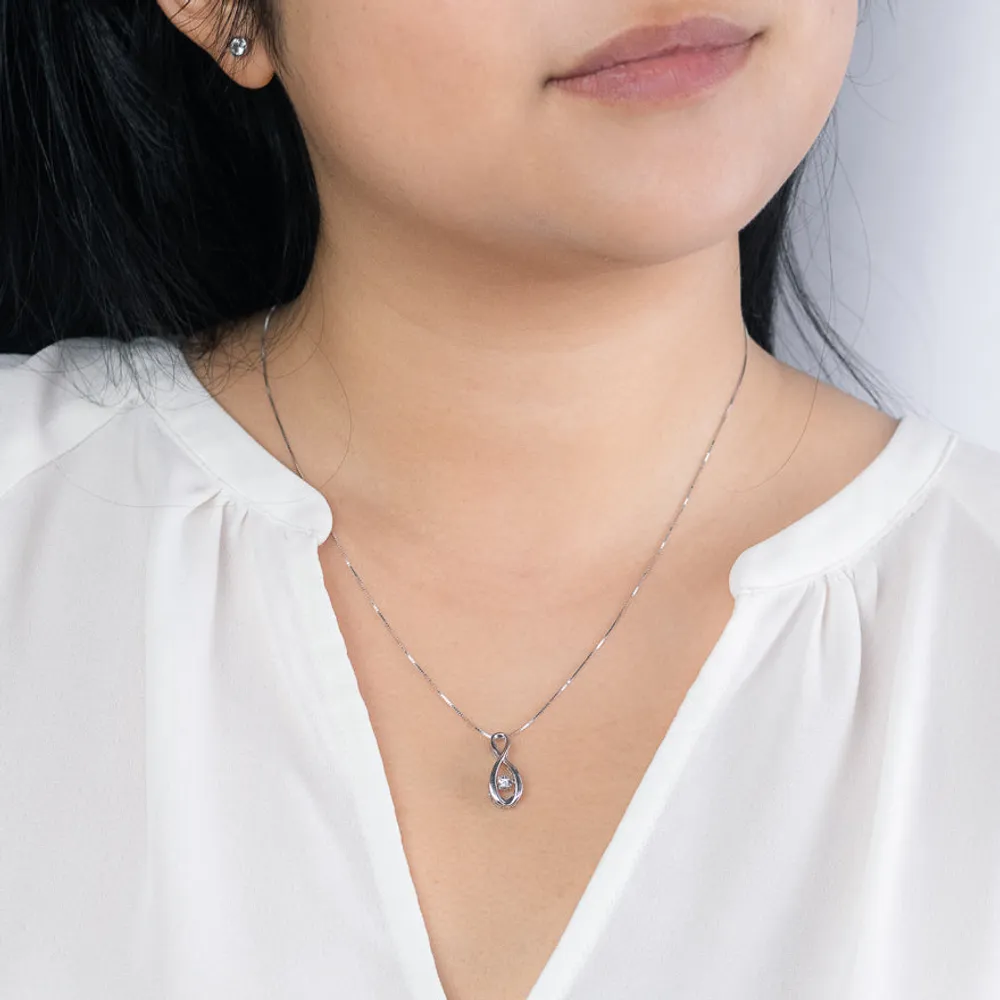 Solitaire Diamond Infinity Necklace from Pulse™ Collection in 10K Whit