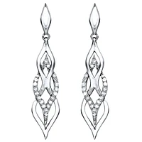 Infinity Dangle Diamond Earrings in 10K White Gold (0.25ct tw)
