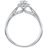 Canadian Diamond Cathedral Engagement Ring 14K White Gold (0.51ct t