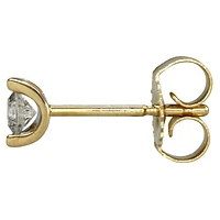 Tension Set Solitaire Canadian Diamond Stud Earrings in 14K Yellow Gol