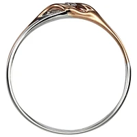 Mens Solitaire Diamond Wedding Ring 10K White and Rose Gold (0.05ct