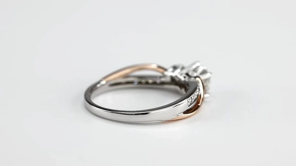 Diamond Engagement Ring 14K White and Rose Gold (0.62ct tw)