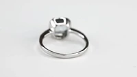Cushion Cut Aquamarine Diamond Ring 14K White Gold