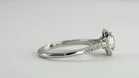 Emerald Cut Halo Diamond Engagement Ring 14K White Gold (0.80 ct tw