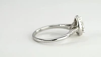 Pear Shape Diamond Halo Engagement Ring 14K White Gold (0.75ct tw)