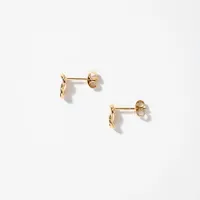 Love Knot Stud Earrings in 14K Yellow Gold