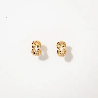 Love Knot Stud Earrings in 14K Yellow Gold