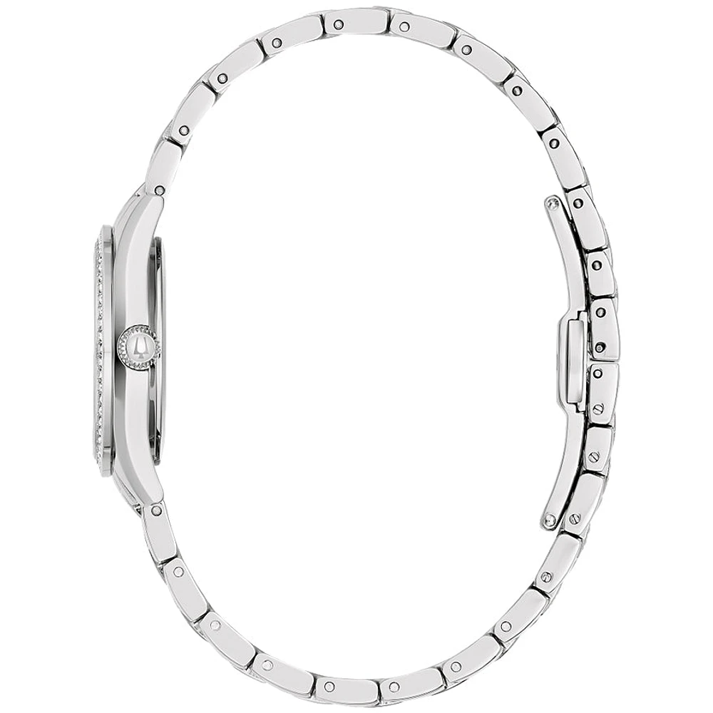 Bulova Crystal White Dial Ladies Watch | 96L311