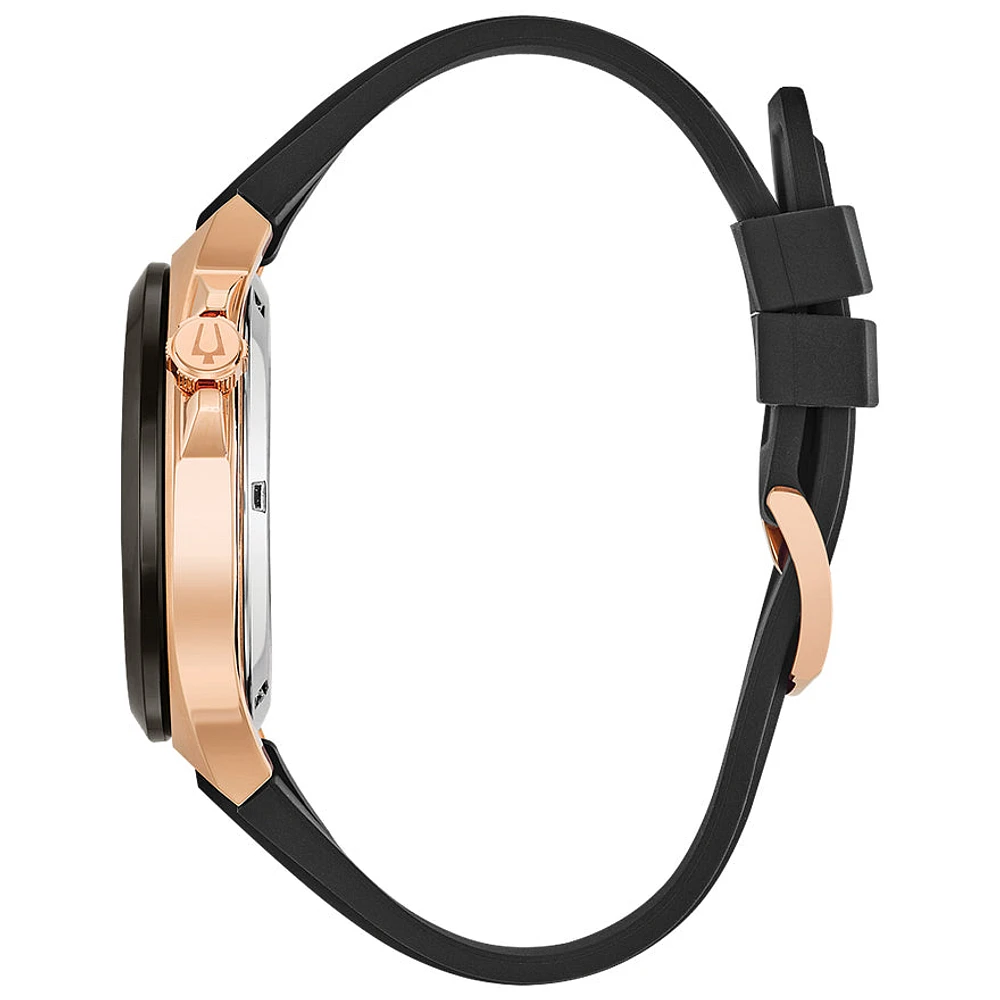 Bulova Men's Automatic Watch With Rose Gold Tone Stainless Steel Case
