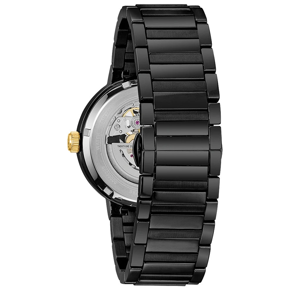 Bulova Men's Modern Automatic Black Dial Black Bracelet Watch | 98A203