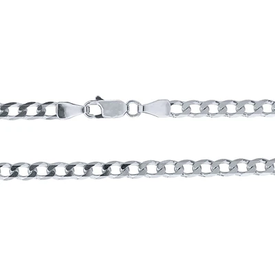3.60mm Beveled Curb Chain in Italian 10K White Gold (22”)