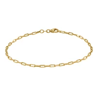 10K Yellow Gold Paper Clip Bracelet 1.9mm/7.5"