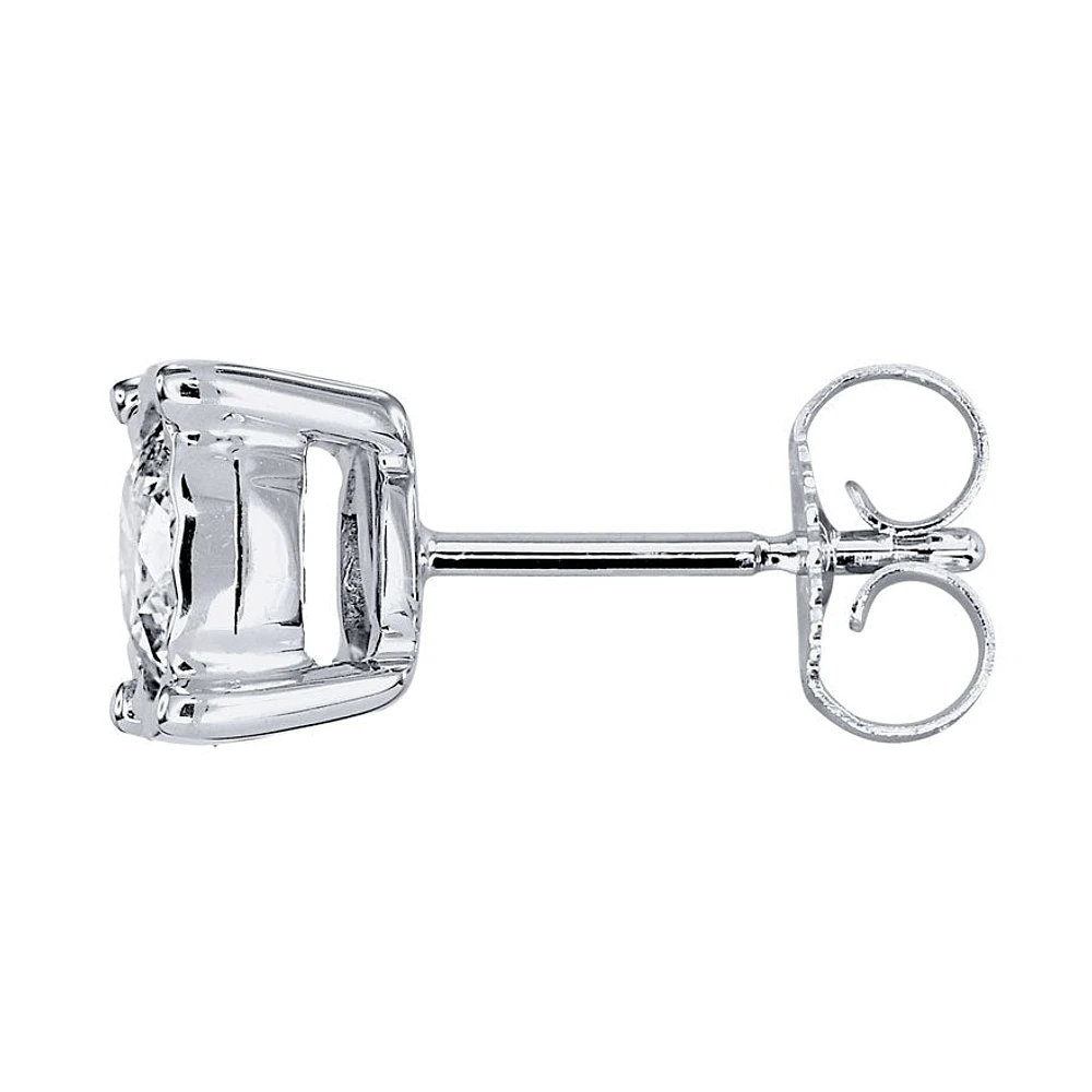 Miracle Mark Solitaire Diamond Stud Earrings in 14K White Gold ( c