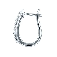 U-Hoop Diamond Earrings in 10K Gold (0.25 ct tw