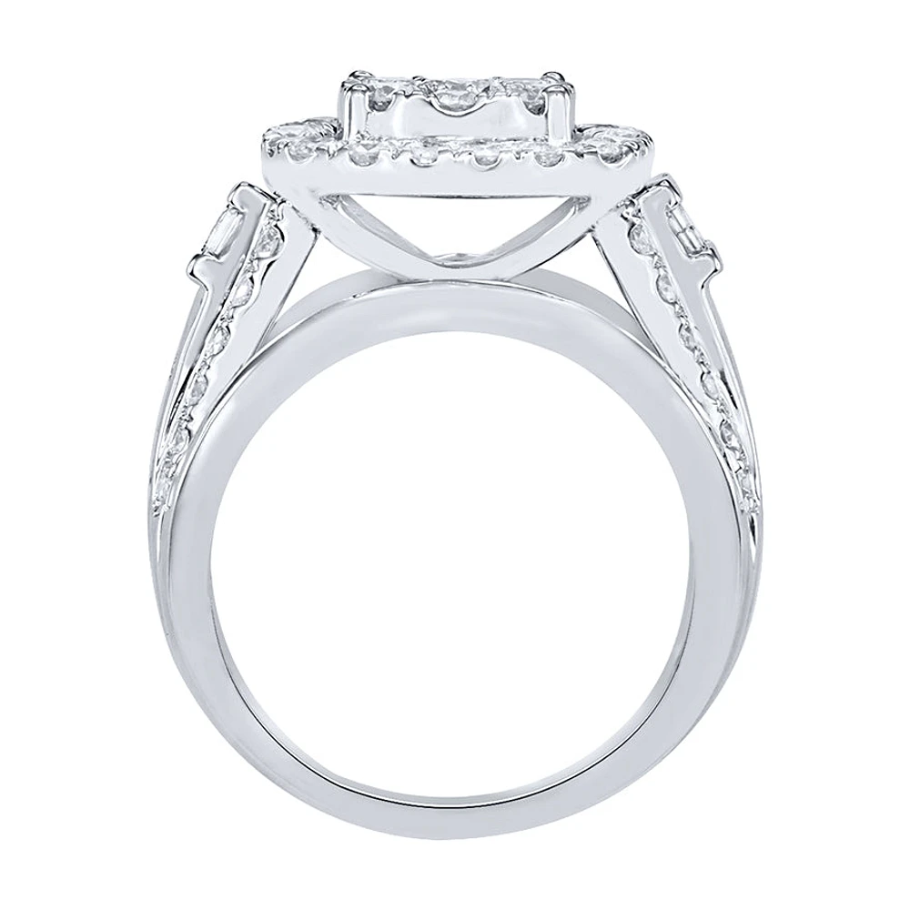 Diamond Statement Ring 10K White Gold (3.00ct tw)