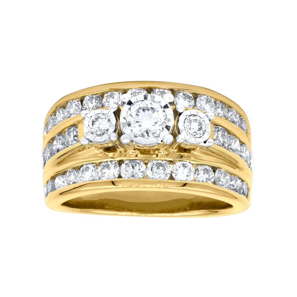 Diamond Dinner Ring 10K Yellow Gold (2.00 ct tw)