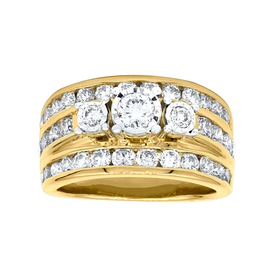Diamond Dinner Ring 10K Yellow Gold (2.00 ct tw)