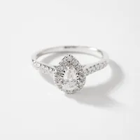 Pear Shaped Diamond Engagement Ring 10K White Gold (0.50 ct tw)