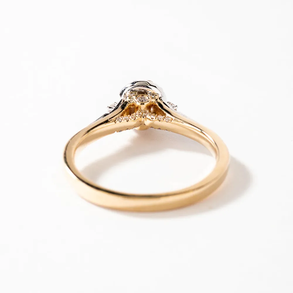 10K Yellow and White Gold Diamond Engagement Ring (0.50 ct tw)