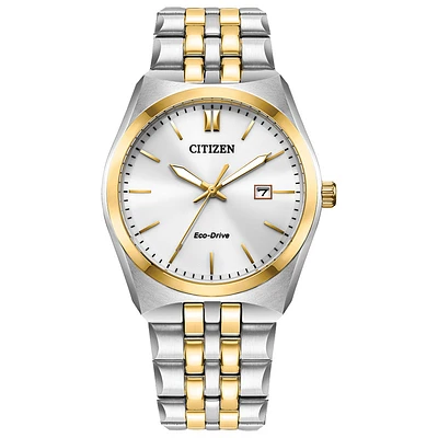 Citizen Eco-Drive Corso White Dial Stainless Steel Bracelet Watch | BM