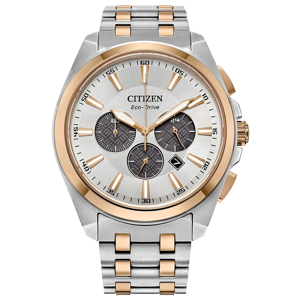 Citizen Eco-Drive Peyten Silver Dial Two-Tone Watch | CA4516-59A