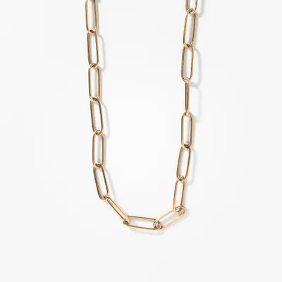 10K Yellow Gold Paper Clip Chain (18”)