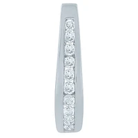 Channel-Set Diamond J-Hoop Earrings in 10K White Gold (0.50 ct tw)