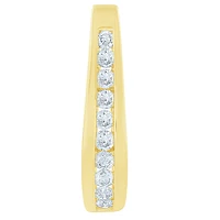 Channel-Set Diamond J-Hoop Earrings in 10K Yellow Gold (0.50 ct tw)