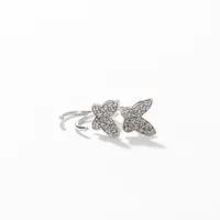 Diamond Butterfly Earrings in 10K White Gold (0.15 ct tw)