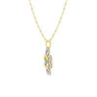 Clover Heart Diamond Pendant Necklace in 10K Yellow Gold (0.25 ct tw)